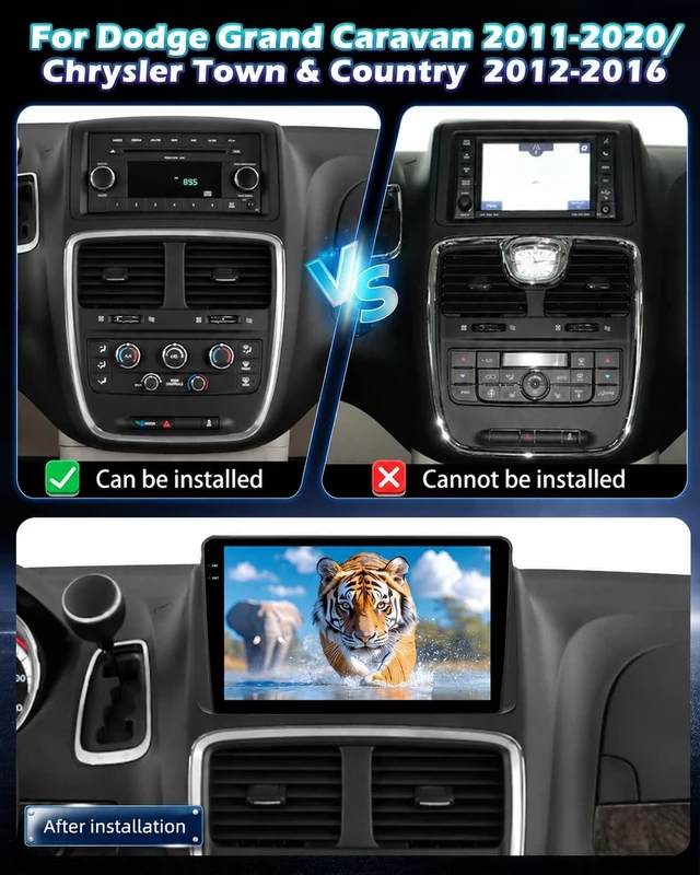 Alt view image 2 of 5 - 4+128G Car Radio for Dodge Grand Caravan and Chrysler Town and Country