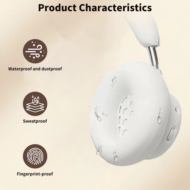 Alt view image 4 of 5 - for CMF by Nothing Headphone Pro Case Cover, 3 Sets Silicone Sweat Cover, KONXISA Eeadphones Protective Case for CMF by Nothing Headphone Pro Earpad/Ear/Headband Protector, Washable Sweatproof, White