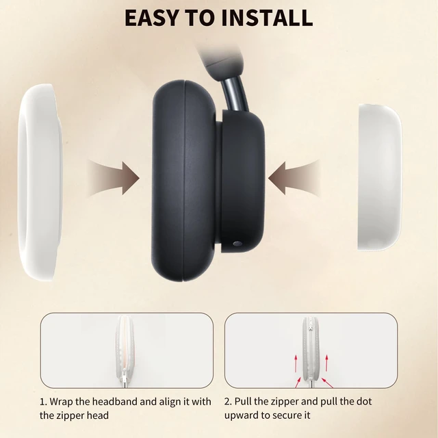 Alt view image 5 of 5 - for CMF by Nothing Headphone Pro Case Cover, 3 Sets Silicone Sweat Cover, KONXISA Eeadphones Protective Case for CMF by Nothing Headphone Pro Earpad/Ear/Headband Protector, Washable Sweatproof, White