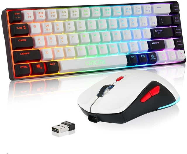 Main image of 60% Wireless Gaming Keyboard and Mouse Combo, RGB Backlit Rechargeable