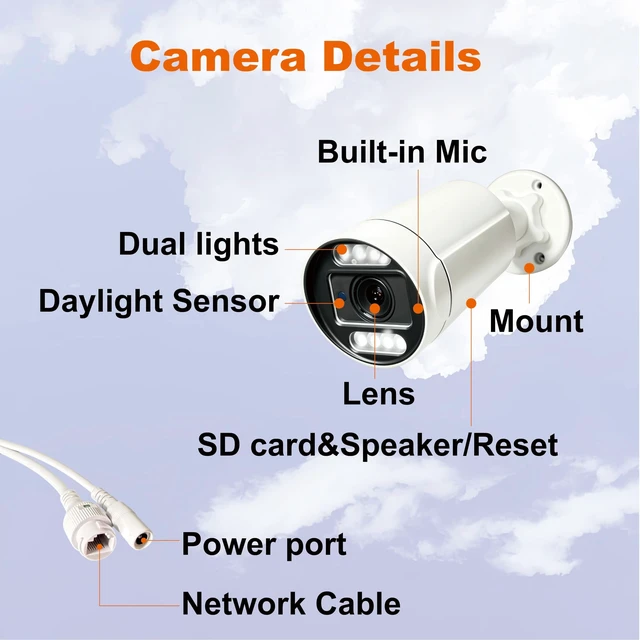 Alt view image 3 of 5 - SINIS 5MP PoE Security IP Camera, Outdoor 5X Optical Zoom Bullet Camera