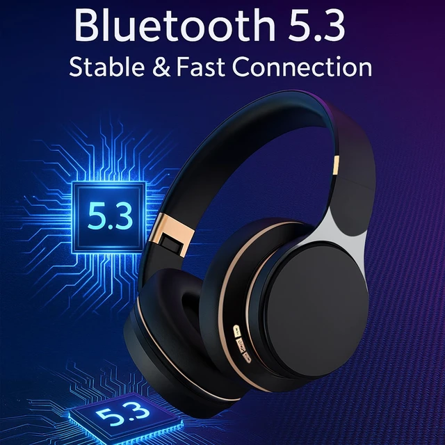 Alt view image 2 of 5 - YUIOXDGL Headphones Over-Ear Foldable Headset for Travel, Office & Home (Black)