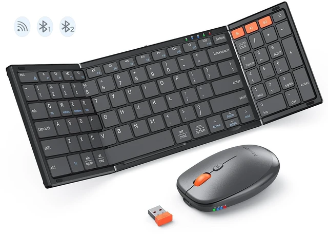 Main image of MEETION Foldable Keyboard and Mouse, 2.4GHz/Bluetooth Portable Set