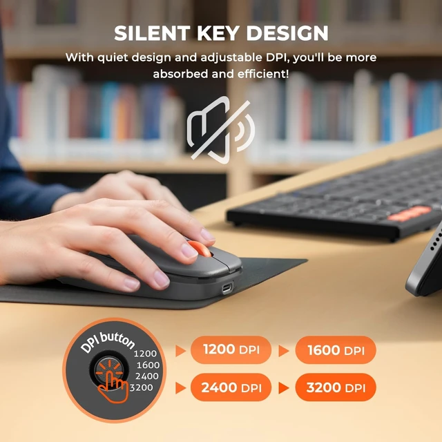 Alt view image 4 of 5 - MEETION Foldable Keyboard and Mouse, 2.4GHz/Bluetooth Portable Set