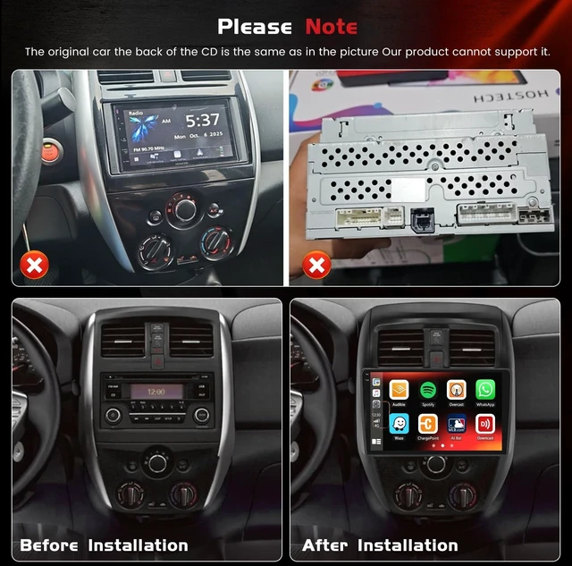 Alt view image 2 of 5 - 4+128G Android 15 Car Stereo for Nissan Versa Sedan 2015-2019