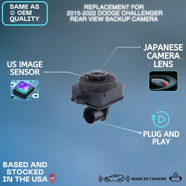 Alt view image 2 of 5 - Backup Camera Replaces for 2015 2016 2017 2018 2019 2020 2021 2022 Dodge Challenger OE Part # 4672760AC 4672760AA 4672760AB 68172474AD 68172474AE 68172474AF 68172474AG 68172474AH 68172474AI
