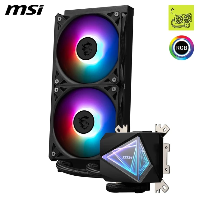 Alt view image 3 of 5 - MSI Mag Coreliquid I240 Computer Cooling System Computer Case, W129019289 (Cooling System Computer Case All-in-One Liquid Cooler 12 Cm Black 1 Pc(S))