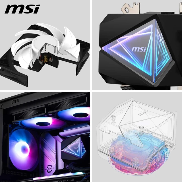 Alt view image 4 of 5 - MSI Mag Coreliquid I240 Computer Cooling System Computer Case, W129019289 (Cooling System Computer Case All-in-One Liquid Cooler 12 Cm Black 1 Pc(S))