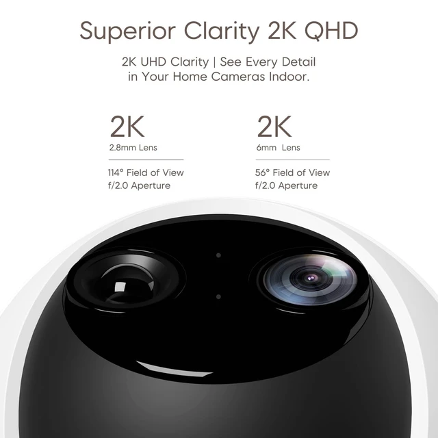 Alt view image 3 of 5 - VSTARCAM Dual Lens Indoor Security Camera, 2K QHD with 10X Zomm, 360 Pan-Tilt 2.4GHz with Color Night Vision, Motion Detection, Real-time Alerts, 2-Way Audio, Cloud & SD Card Storage(up to 256GB)