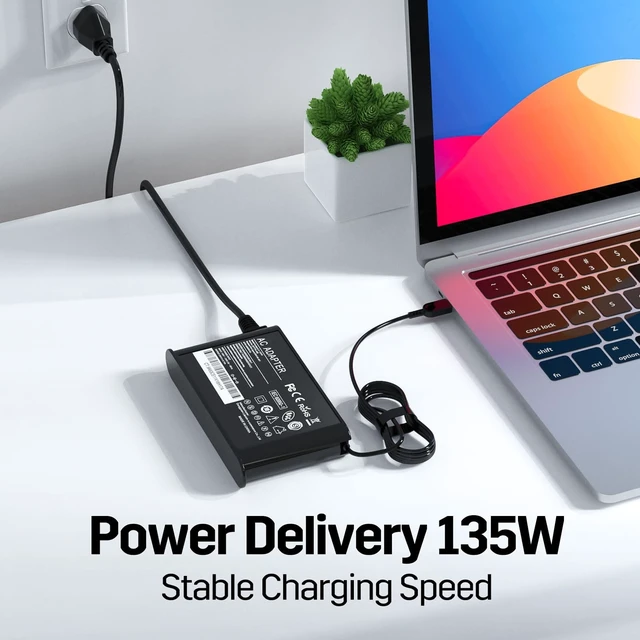 Alt view image 2 of 5 - 135W 20V 6.75A Laptop Charger Replacement for Lenovo Thinkpad X1 Extreme, Fit for Ideapad Gaming Laptop L340,3-15, Fit for Yoga 9i, Fit for Dock AC Power Adapter Supply Cord