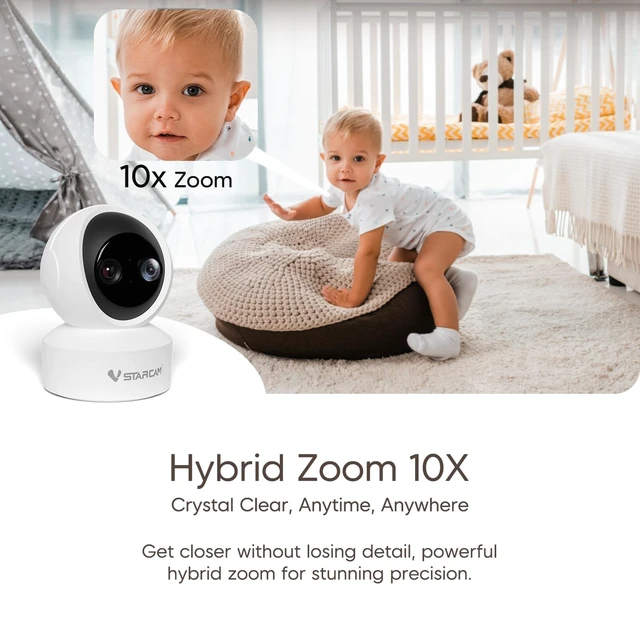Alt view image 4 of 5 - VSTARCAM Dual Lens Indoor Security Camera, 2K QHD with 10X Zomm, 360 Pan-Tilt 2.4GHz with Color Night Vision, Motion Detection, Real-time Alerts, 2-Way Audio, Cloud & SD Card Storage(up to 256GB)