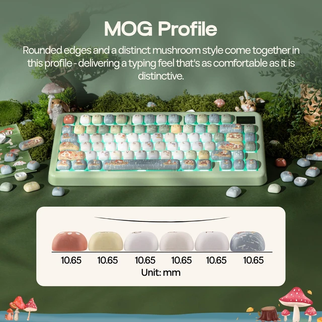 Alt view image 4 of 5 - KiiBoom Keycap Set - Little Shroom Pack, MOG Profile, 5-Side Dye-sub PBT