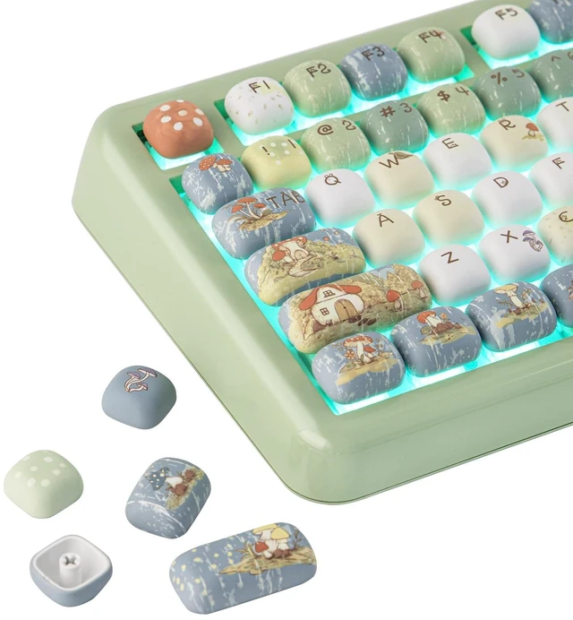 Main image of KiiBoom Keycap Set - Little Shroom Pack, MOG Profile, 5-Side Dye-sub PBT