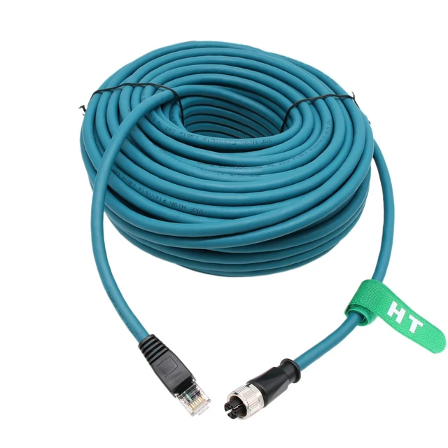 Alt view image 5 of 5 - HangTon Cognex Ethernet Cable M12 X-Coded 8 Pin Female to RJ45 Cat7e Patch Cord for Industrial Automation Actuator Sensor Profibus Network Switches 25M