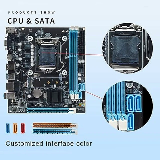 Alt view image 4 of 5 - Yunir Computer Motherboard, H81 Gaming Motherboard Channel Ddr3 M.2 Nvme Ngff Sata Pcie Slot Lga 1150 Micro ATX Pc Motherboard for 4Th Generation