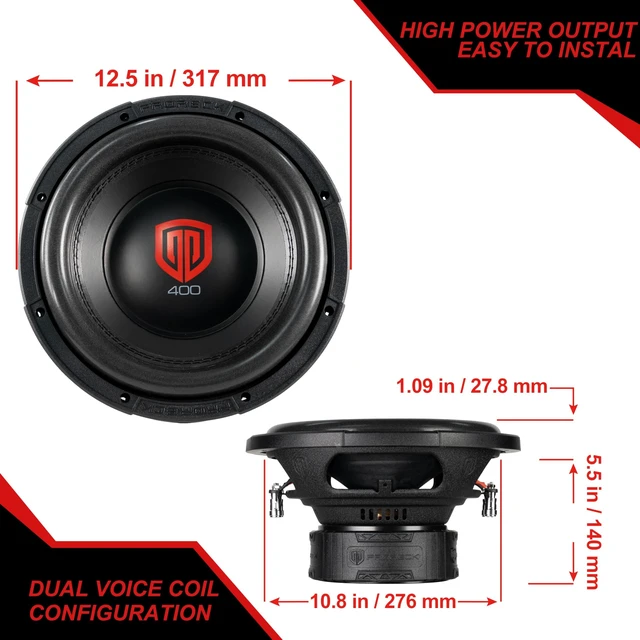 Alt view image 5 of 5 - PRORECK Audio 412 12" Car Subwoofer, Dual 2ohm, Pair