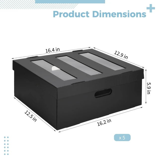 Alt view image 5 of 5 - TIMCORR CD Storage Boxes,5PCS Stackable CD Storage Cases Organizer with Lid,3-Compartment CD Case Holder with Clear Window,Holds 450 Jewel Cases,16.22 x 12.48 x 5.91 inches
