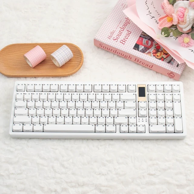 Alt view image 2 of 5 - Side Print Cat Keycaps, MAO Profile PBT Shine Through Keycaps Set, 113 Keys