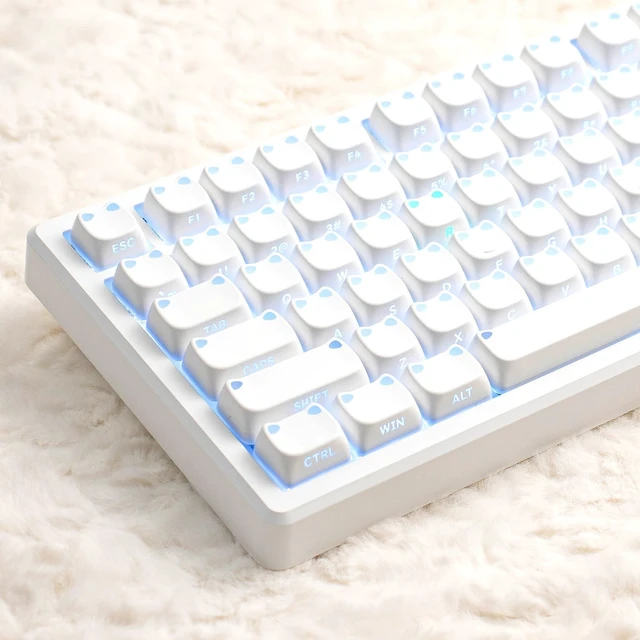 Alt view image 3 of 5 - Side Print Cat Keycaps, MAO Profile PBT Shine Through Keycaps Set, 113 Keys