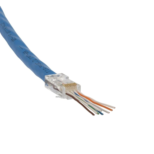 Alt view image 3 of 5 - Klein Tools VDV826-704 Modular Data Plug for CAT6A and Larger Diameter CAT6 Indoor or Outdoor Ethernet Cable, 50 Pack