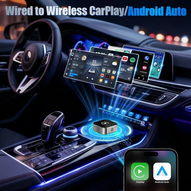 Alt view image 2 of 5 - 2026 Wireless Car Adapter - Universal Smart Screen Converter, USB-C/Type-C,Plug & Play, Zero Delay Needs Built-in Vehicle System (Silver)