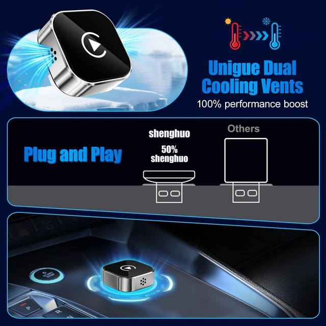 Alt view image 5 of 5 - 2026 Wireless Car Adapter - Universal Smart Screen Converter, USB-C/Type-C,Plug & Play, Zero Delay Needs Built-in Vehicle System (Silver)