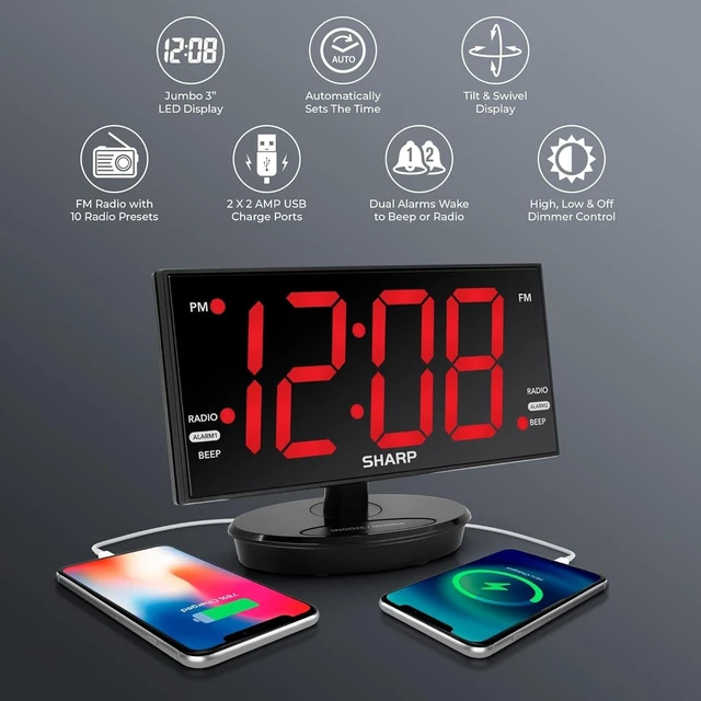 Alt view image 3 of 5 - Kawtco 1080p WiFi Smart Clock Radio - Custom Made Video-Only Home Security Camera with 128GB Built-in Storage, Low Light Sensor, and HomeEye App (No Audio)