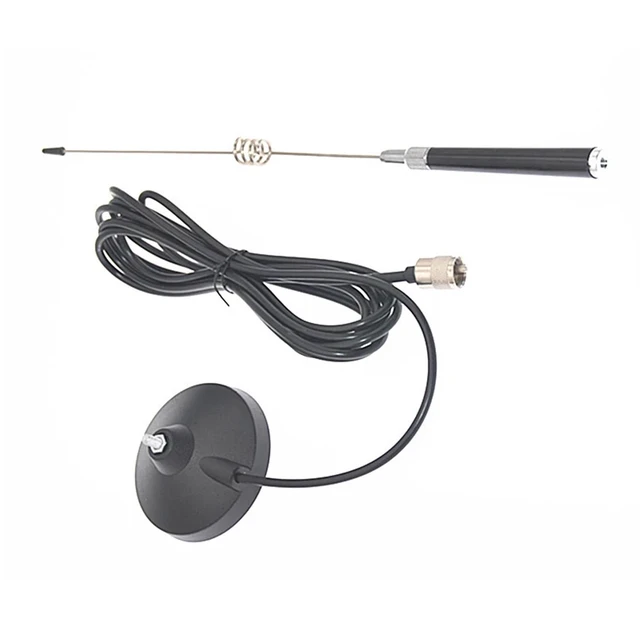Alt view image 4 of 5 - 16.53 inch Magnetic Mount CB Radio Antenna, 26-28MHz 3dBi PL-259 Connector, 4m RG58U Coax Cable, 30W Heavy Duty Magnet Base Whip Aerial Compatible with Mobile Citizens Band Truck Car Vehicle