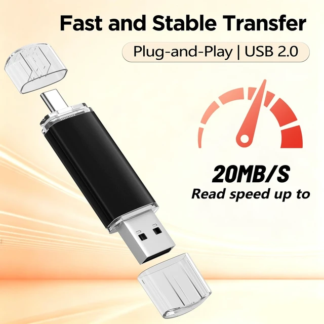 Alt view image 2 of 5 - 16GB 10 Pack USB C Flash Drive, AreTop Dual Drive Type-C 2-in-1 Thumb Drive