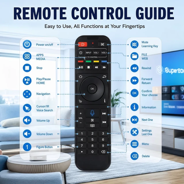 Alt view image 4 of 5 - RC-200 Replacement Smart Bluetooth Voice Remote Control, Compatible with SuperBox S6 Max, S6 Ultra, S6 Pro, S5 Max, S5 Pro, Elite Ultra, Elite Pro+, S4 Pro, and S3 Pro