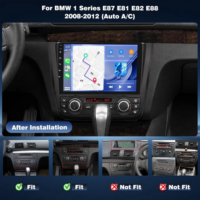 Alt view image 2 of 5 - 4Core+64G Car Radio for BMW 1 Series E87 E81 E82 E88 2008-2012 (Auto A/C)