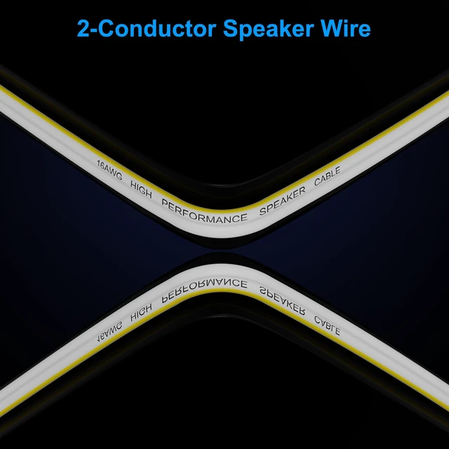 Alt view image 5 of 5 - 18AWG Speaker Wire 200 FT, 18 Gauge Audio Security Alarm Hookup Control Low Voltage Cable, Home Theater Wire, Automotive Wire, White Cord with Yellow Polarity Marker, CCA, 2 Conductors Electrical Wire