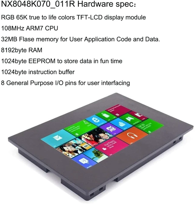 Alt view image 3 of 5 - Ferwooh 7.0" Nextion Enhanced HMI USART UART Serial TFT LCD Module Display Resistive Touch Panel Touchscreen with Enclosure