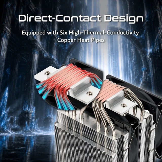 Alt view image 3 of 5 - KINGCOOL CRYO Titan SE 120mm Dual-Tower CPU Air Cooler 260W TDP PC Cooler