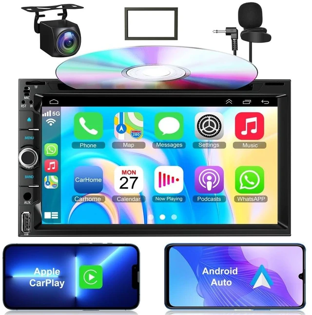 Main image of Double Din Car Radio Stereo with 7-Inch Touch Screen Support CD/DVD Player