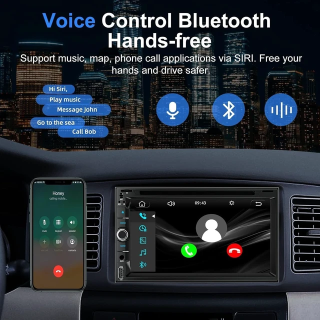 Alt view image 4 of 5 - Double Din Car Radio Stereo with 7-Inch Touch Screen Support CD/DVD Player