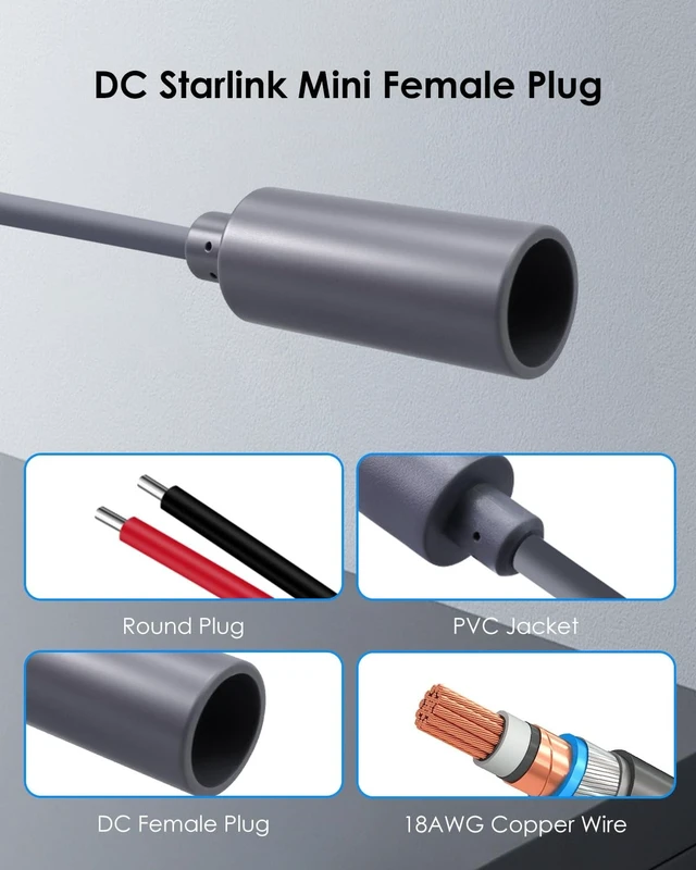 Alt view image 5 of 5 - Starlink Mini 12V to 30V Step Up Converter with DC Female Plug, Blue