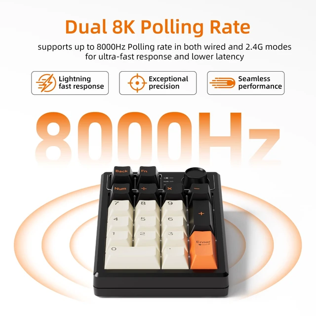 Alt view image 3 of 5 - K19Pro Numeric Keyboard, Long-Lasting Version (Without RGB)