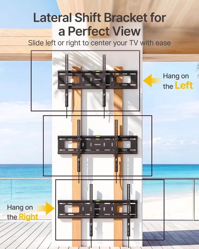 Alt view image 5 of 5 - monTEK Outdoor Weatherproof TV Wall Mount for 37-86" TVs up to 176lbs,Fixed