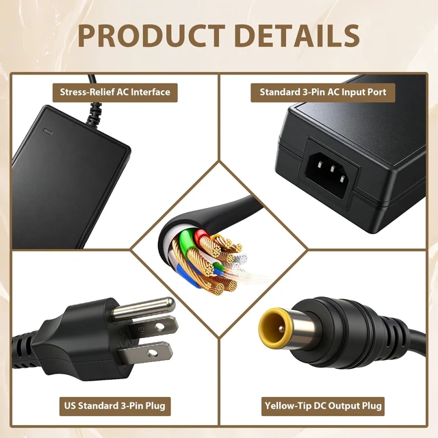 Alt view image 5 of 5 - 19.5V Power Supply Adapter Compatible with Sony KDL-55W805C KD-55X720E KDL-55W800C XBR-43X800E XBR-43X800D XBR-49X800E XBR-49X800D XBR-55X800D KD-43X720E 19.5V AC DC Power Cord Charger