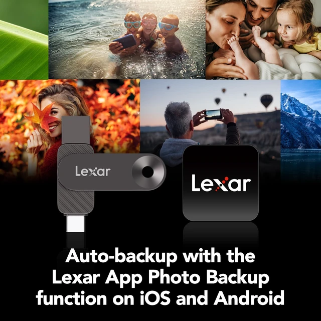 Alt view image 4 of 5 - Lexar 1TB Dual Drive D500 External SSD, 390MB/s Read, USB-C/A, USB 3.2