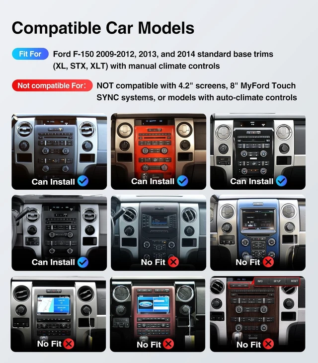 Alt view image 3 of 5 - 4G+64G Car Radio Stereo for Ford F150 2009-2012,2013 2014 STX XL