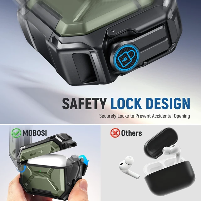 Alt view image 4 of 5 - MOBOSI for AirPods Pro 3 Case IP68 Waterproof, Green