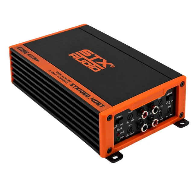 Alt view image 5 of 5 - STX Audio STX1080.4DBT - 4 Channel Class D Car Amplifier, 1100W Max Power, Bluetooth Streaming, 80W x 4 RMS @ 4 Ohms, 130W x 4 RMS @ 2 Ohms, Bridgeable 280W x 2