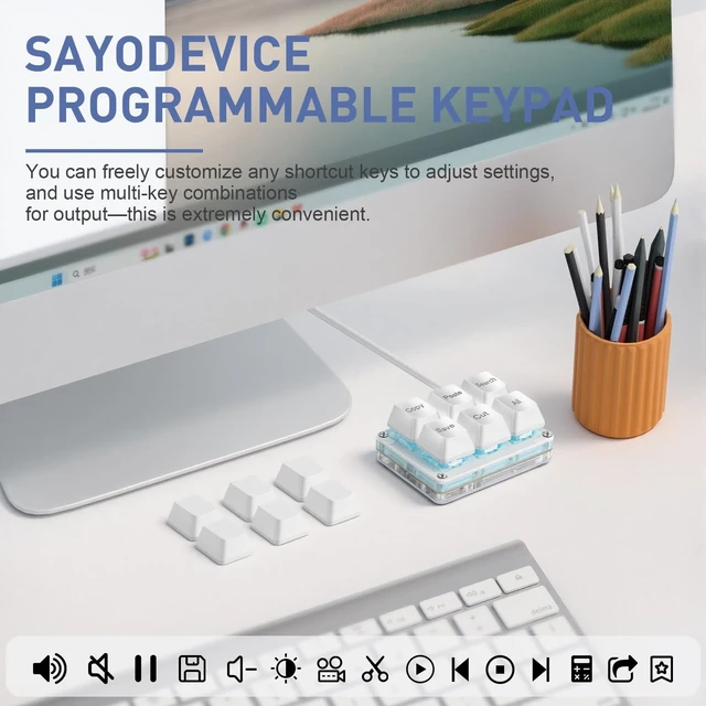 Alt view image 3 of 5 - Mini 6-Key Copy Paste Programmable Keyboard Hotswappable Mechanical Switch
