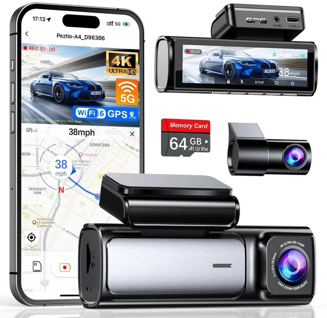 Main image of Affver 4K+2.5K Dash Cam Front and Rear, Built-in 5G WiFi 6 GPS Dual Dashcam