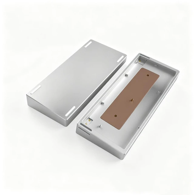 Alt view image 2 of 5 - YMKPVR KBDiy Nova60 Case Fit Wooting 60 HE Tofu60 GH60 Holy60 GK61 Mechanical Keyboard CNC E-Coating Anodized (with Brass Weight Bar)(Silver)