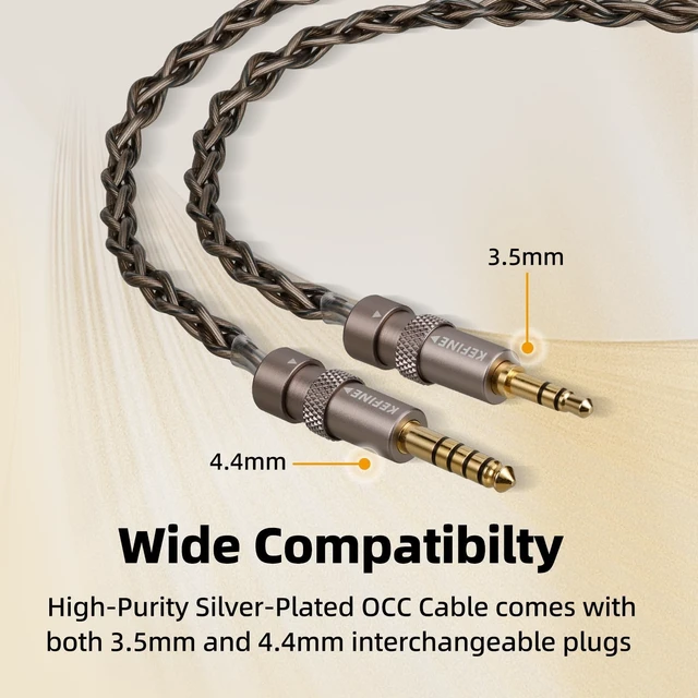 Alt view image 3 of 5 - HZNXEPX KEFINE Quatio Hybrid Driver IEM, 2BA+2DD in-Ear Monitors with 10mm DLC Driver, Professional HiFi Silver-Plated OCC Cable, 3.5mm/4.4mm Interchangeable Plugs, Brown