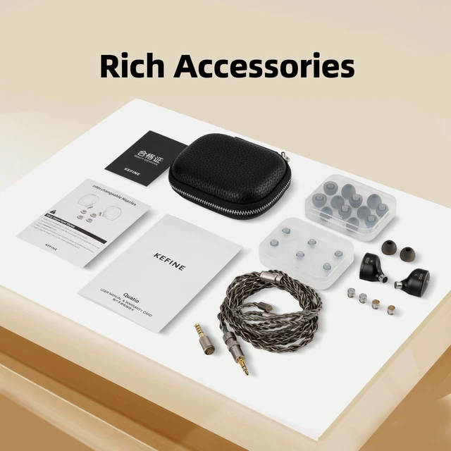 Alt view image 4 of 5 - HZNXEPX KEFINE Quatio Hybrid Driver IEM, 2BA+2DD in-Ear Monitors with 10mm DLC Driver, Professional HiFi Silver-Plated OCC Cable, 3.5mm/4.4mm Interchangeable Plugs, Brown