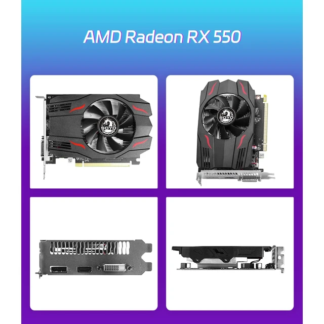 Alt view image 2 of 5 - SOYO AMD Radeon RX 550 4G GDDR5 Gaming Graphics Card,HDMI/DP/DVI Port